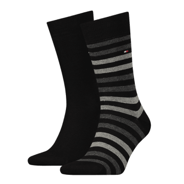 Tommy Hilfiger Men Sock Duo Stripe Black